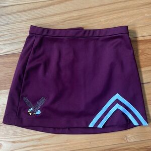 Maroon skirt with embroidered eagle (Boston College logo)